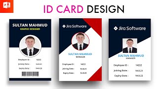 ID Card Design In PowerPoint  id card  2020 [upl. by Imhskal]