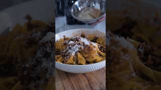 Ragù bolognese with ribbons of pappardelle 🇮🇹🤌 RECIPE in description bolognese ragubolognese [upl. by Elohcan]