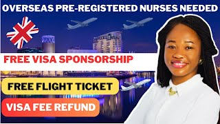 Relocate to UK as a PreRegistered Nurse Excellent RELOCATION PACKAGE Free CoS overseasnurses [upl. by Atener]