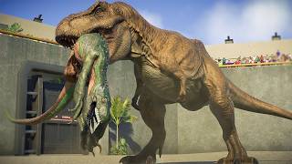 TYRANNOSAURUS REX vs ALL LARGE HERBIVORE amp CARNIVORE ON ISLA NUBLAR  Jurassic World Evolution 2 [upl. by Bond588]