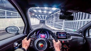 2019 Abarth 595 esseesse AKRAPOVIC Exhaust 180PS NIGHT POV DRIVE Onboard 60FPS [upl. by Ayotnom888]