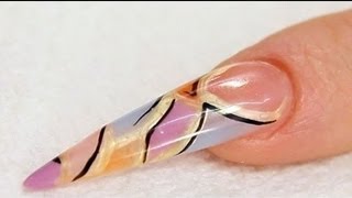 Ongle Stiletto Mosaïque en Gel UV Nail Art Tutoriel par Naio Nails [upl. by Hugh]