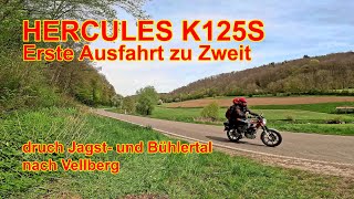 Zu Zweit mit der HERCULES K125S nach Vellberg 🍦  Jagsttal und Bühlertal🌺bei herrlichem Frühling🌻 [upl. by Oirottiv]