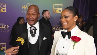 Keke Palmer’s Dad PRAISES Her Success at NAACP Awards Exclusive [upl. by Eboj]