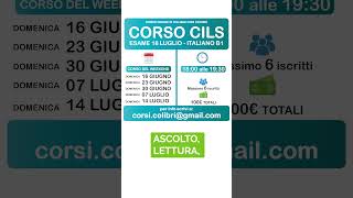 Corsi Online preparazione esame CILS B1 18 LUGLIO 2024 🇮🇹  Cittadinanza Italiana cilsb1 cils [upl. by Sioux647]