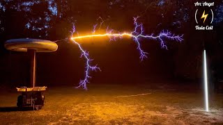 ⚡️Big Tesla Coil Shooting Water⚡️experiment saltwater fun [upl. by Hobbie886]