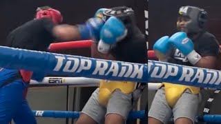 LEAK Shakur Stevenson gets CAUGHT in Sparring by Massive Captain HOOK Jr [upl. by Kilmarx]