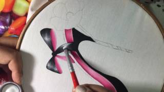 Pintura En Tela Zapatilla  1 Con Cony [upl. by Loginov]