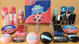 Mixing”Pink Oreo VS Oreo” Eyeshadow and Makeupparts Into SlimeSatisfying Slime Video★ASMR★ [upl. by Bergess]