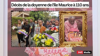 La doyenne de l’île Maurice s’éteint à 110 ans [upl. by Cirederf]