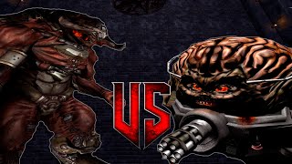 Cyberdemon vs Spiderdemon Mastermind  DOOM 3 Monster Infighting  DOOM RETRO ARENA  BOSS BATTLE [upl. by Regazzi]