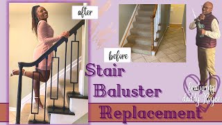 Stair Baluster Replacement  Wooden to Metal ft Dad [upl. by Assela782]