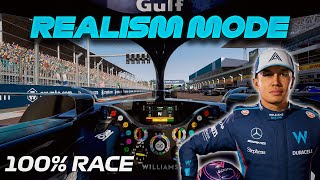 F1 23 Realism Mode  Alex Albon  Miami USA 100 Race  Cockpit  No HUD [upl. by Ahsena]