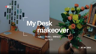 Desk Makeover💐AestheticMinimalistlow budgetMalayalamsteptovictory1525 [upl. by Nilak]