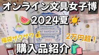 オンライン文具女子博2024夏！さきどり文具サマー✨お得な福袋で文具ザックザク💰購入品紹介🛍 [upl. by Pilihp]