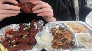 Korean Spicy Fried Chicken and Beef Bulgogi Mukbang bites only No Talking [upl. by Terle824]