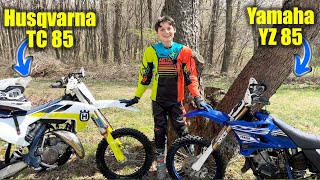 KTM Husqvarna TC 85 vs Yamaha YZ 85 2Stroke Dirt Bike SHOOTOUT [upl. by Kennith]