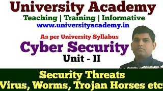 CS12 Cyber Security Threats  VirusesWormsTrojan HorseBombsTrapdoorsSpoofsEmail Viruses [upl. by Dami]