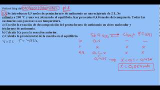 Selectividad química Madrid junio 2012 Equilibrio 5A [upl. by Valeria]