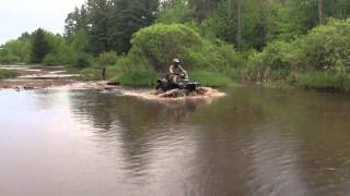 Suring Wisconsin ATV trail riding and mudding on the pipeline [upl. by Nemzaj]