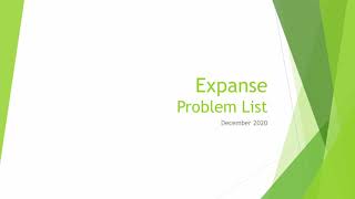 Expanse Problem List [upl. by Lairret]