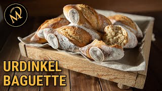 Knusprige UrDinkel Baguette Brötchen  backen mit Dinkel [upl. by Edrick]