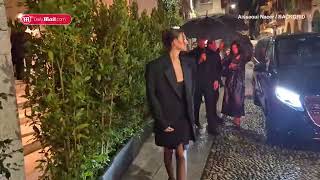 Vittoria Ceretti attends Vogue bash in Milan wearing blazer [upl. by Atiram30]