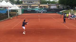 Diego Schwartzman FOREHAND in Slow Motion court level back view [upl. by Ttocserp]