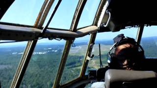 C130 Assault Landing procedures at Marthas Vineyard airport in HD [upl. by Adelle]