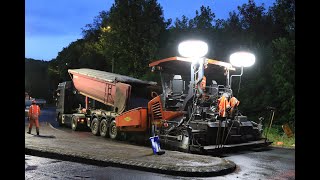 Chantier routier par Colas rabotage et enrobé de jour comme de nuit en équipe avec Bremat Rabotage [upl. by Eidnak]