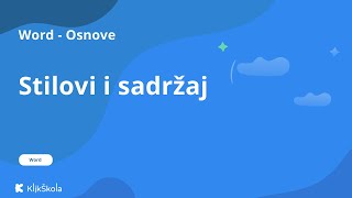 8 Stilovi i sadržaj u Wordu [upl. by Lynne]