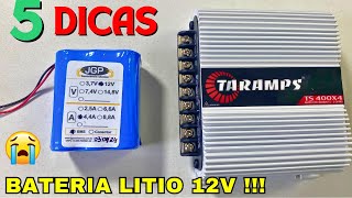 5 DICAS Bateria Litio 12v 4400mah Sanyo C Fio E Termo  Carregador [upl. by Drucy]