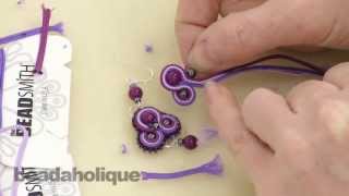 How to do Soutache Bead Embroidery Part 3 How to Add a Side Bead and to End a Stack [upl. by Yecam]