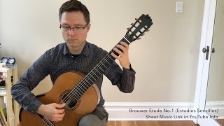 Brouwer Etude No1 Estudios Sencillos amp Lesson for Classical Guitar [upl. by Cuthbert546]