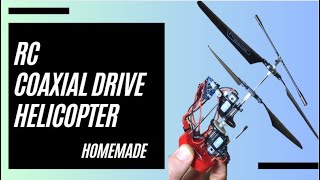 Homemade RC Coaxial Drive Helicopter I Flying Homemade Coaxial Helicopter [upl. by Spatz631]