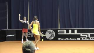 Nastassja Burnett vs Garbine Muguruza service  return game  Porsche Tennis Grand Prix 2013 [upl. by Delanie]