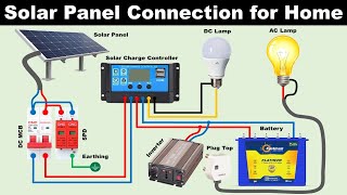 Complete Solar Panel Connection with Solar Charge Controller and Inverter TheElectricalGuy [upl. by Roos]