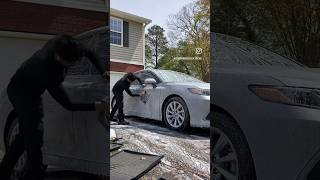 Paint decontamination processUsing a clay mitt to take out contaminates in the clear coat [upl. by Codding]