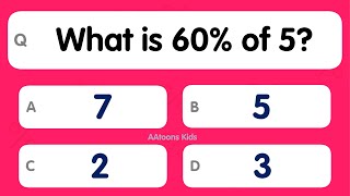 Percentage Quiz for Kids  Maths Quiz for Kids  Quiz Time [upl. by Ttennaej]