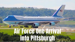 Air Force One Arrival into Pittsburgh International Airport [upl. by Bay814]