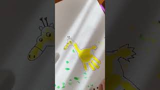 Pinta una jirafa 🦒 con la mano de tu bebé manualidades niños sinpantallas [upl. by Earized118]