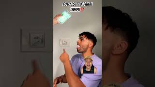 FOTO ESTETIK PAKAI LAMPU⁉️ funny comedy youneszarou photography photoshoot edit challenge [upl. by Ekrub]