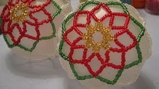 Poinsettia Beaded Ornament  Part 1 of 2 [upl. by Recha]