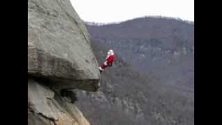 Extreme Santa Repels Down Chimney Rock Near Asheville NC [upl. by Atiuqa384]