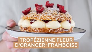 Tarte tropézienne fleur dorangerframboise  Yann Couvreur [upl. by Nolad]