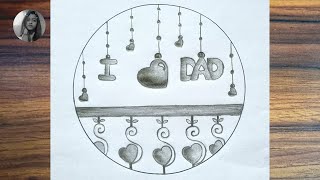 Happy Fathers Day Drawing  Surprising Fathers Day Art  Easy Pencil ArtArtzyShweta [upl. by Ennaecarg347]