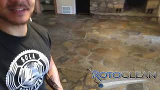 Flagstone floor refinishing amp sealing in Eads Tn by RotoClean [upl. by Airliah493]