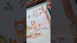 Illustrating the Cottage Cat Calendar for 2025 🖌👀🌻🐈 dailysketching arttok catlover catdrawing [upl. by Lippold]