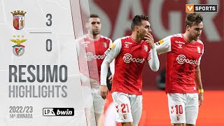 Highlights  Resumo SC Braga 30 Benfica Liga 2223 14 [upl. by Amena82]