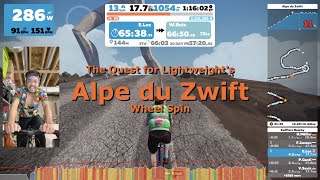 Alpe du Zwift  The Quest for Lightweight Wheels  AdZ Wheel Spin [upl. by Aidnis]